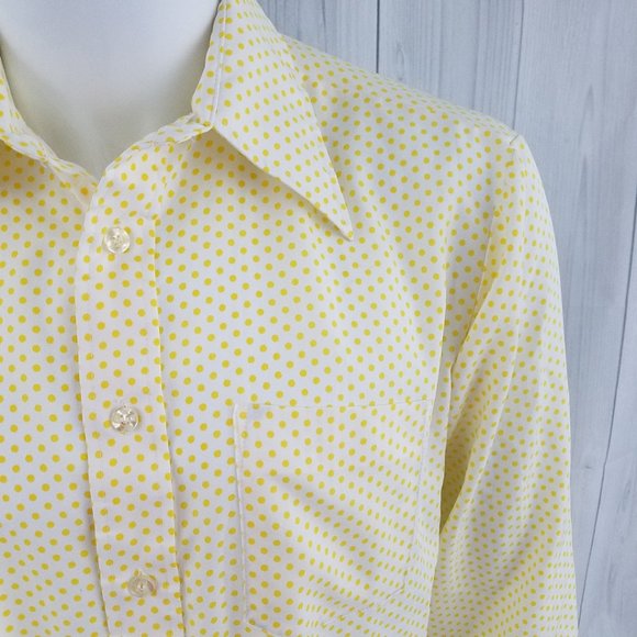 Vintage Permanent Press Shirt Polyester Disco Sz L - Picture 3 of 10